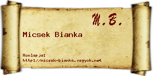 Micsek Bianka névjegykártya